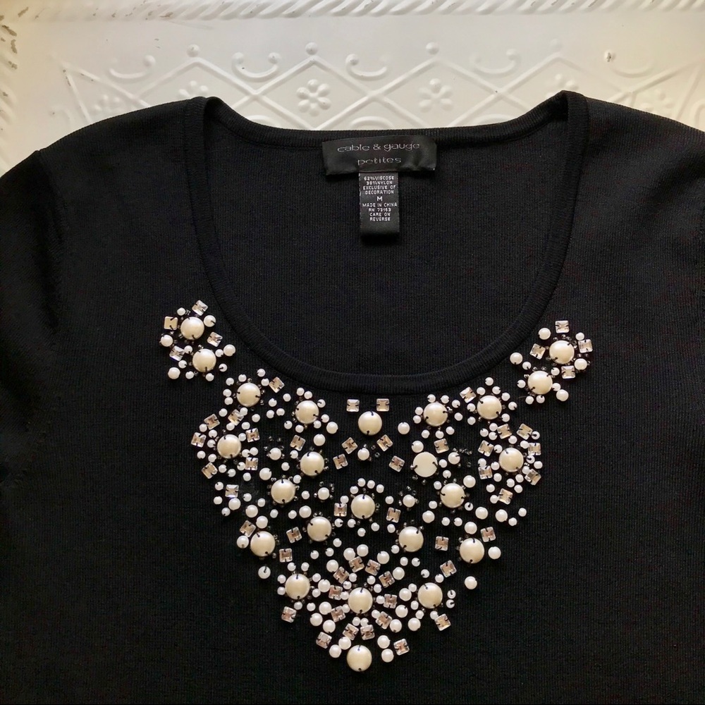 HOST PICK * Pearled Beaded Embellished knit top